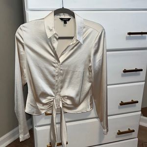 Express button up silky top